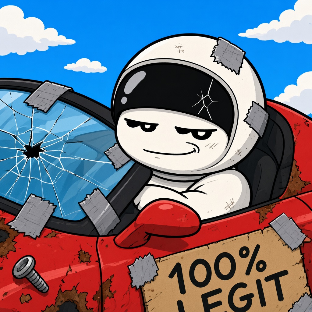 Close view of the taped astronaut